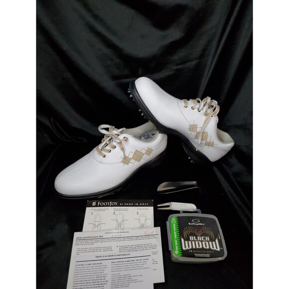 FootJoy Shoes - Footjoy Golf Shoes 7.5 M Extra Comfort Sneakers White Leather 98530 W/Accessory